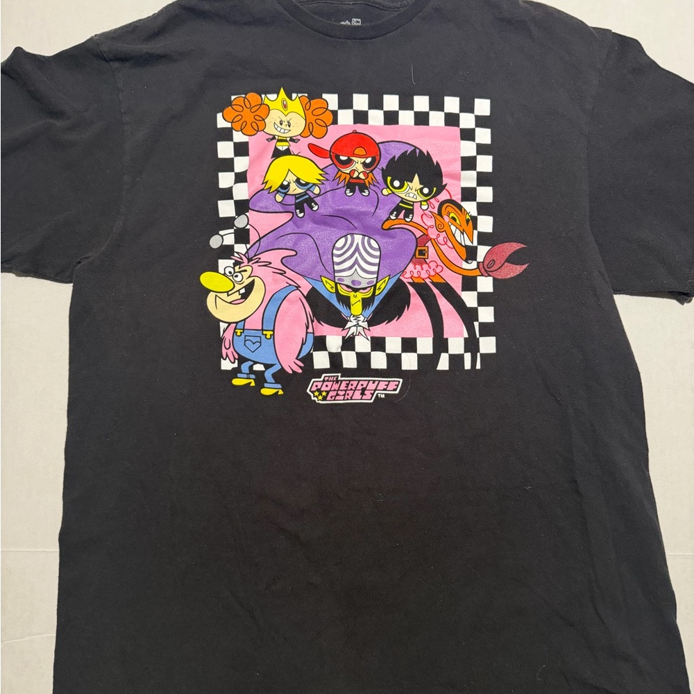 cartoon network black tee 'powerpuff girls' men's large t-shirt #1380